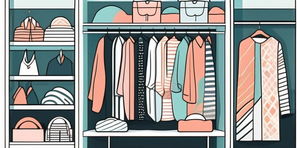 An open wardrobe with various vibrant and unique wallpaper designs on its inner walls