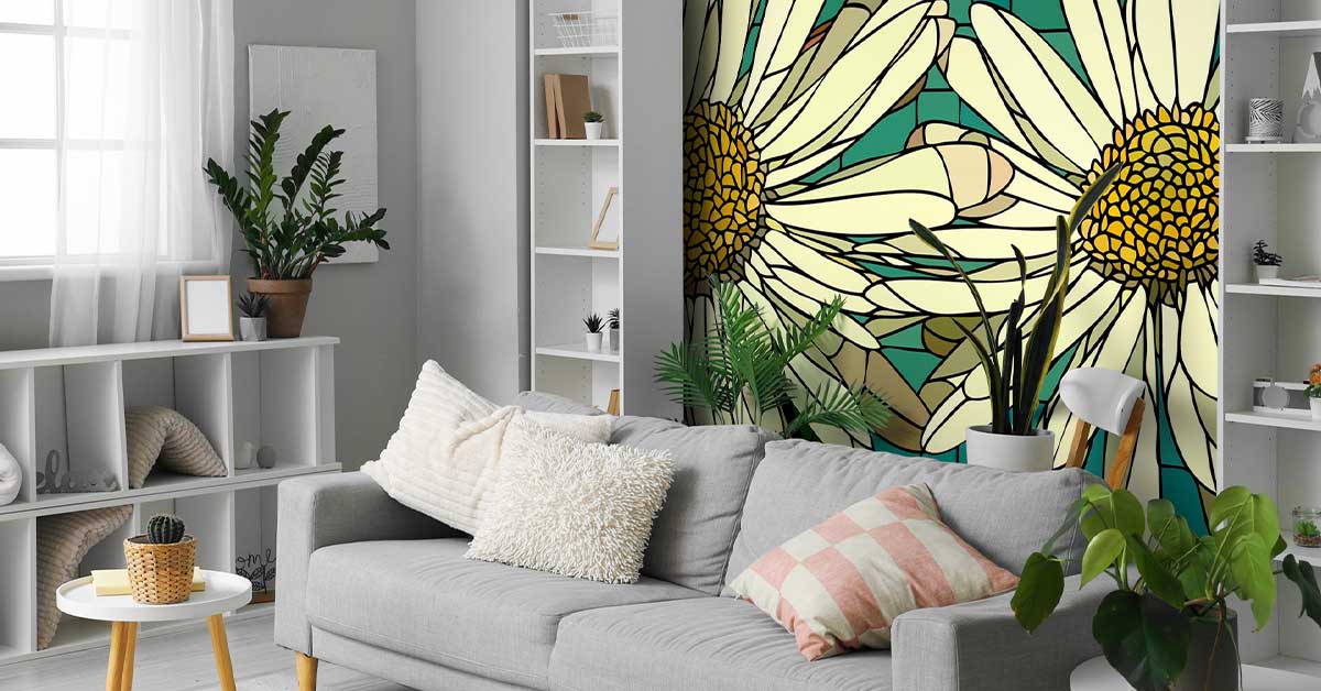 Carta da parati Arte floreale astratta