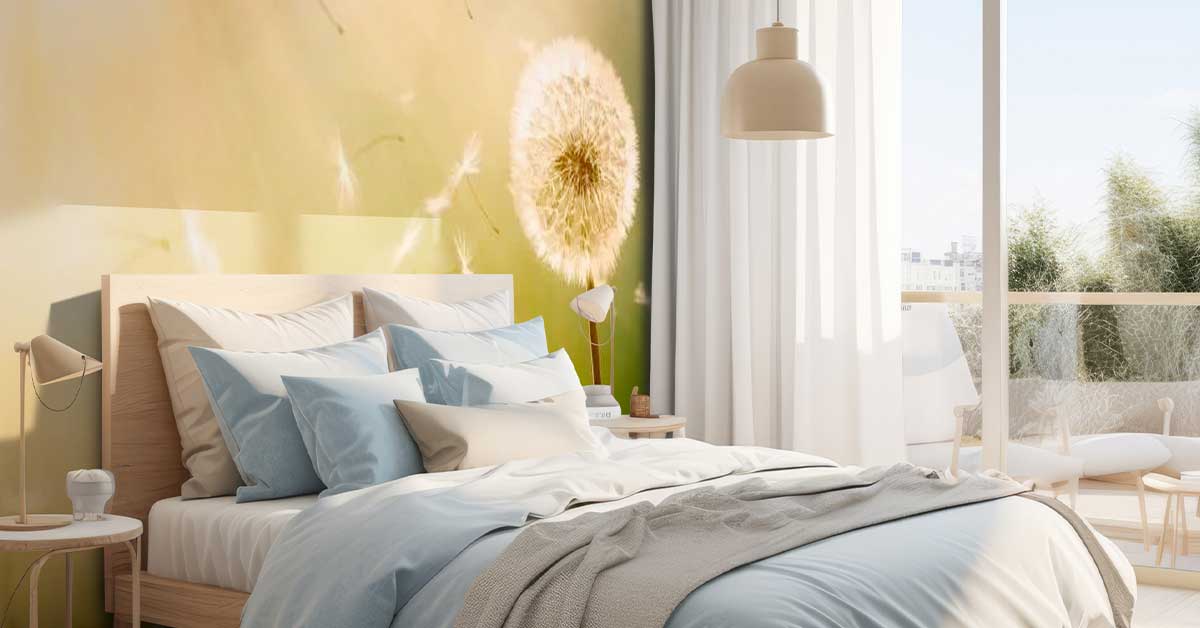 Carta da parati fotografica con dente di leone