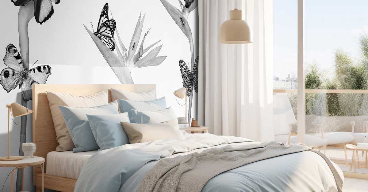 Carta da parati con farfalle