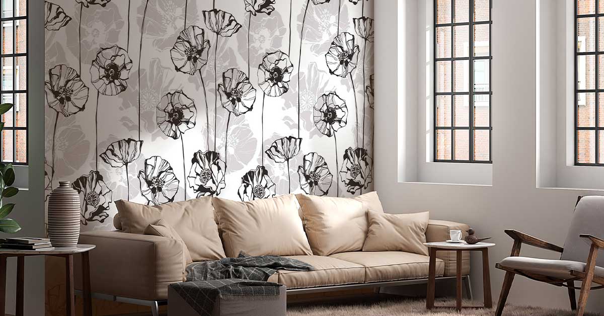 Carta da parati con motivi floreali Carta da parati con motivi floreali