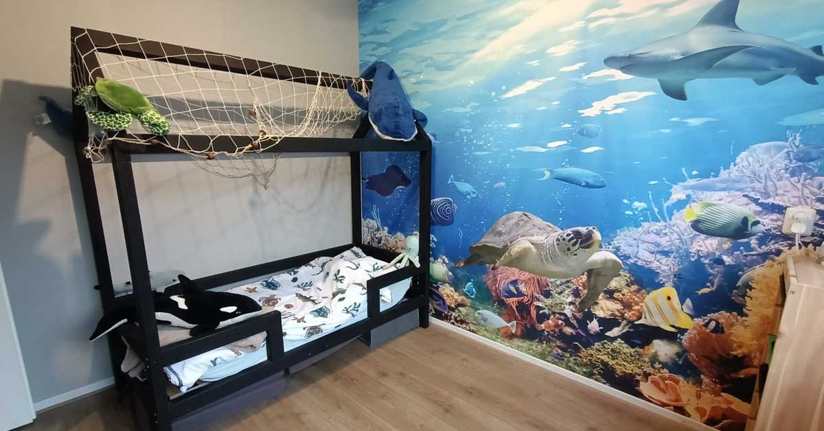 Carta da parati fotografica con mondo sottomarino