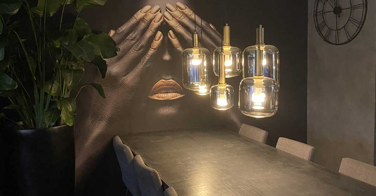 Carta da parati fotografica con ritratti e visi