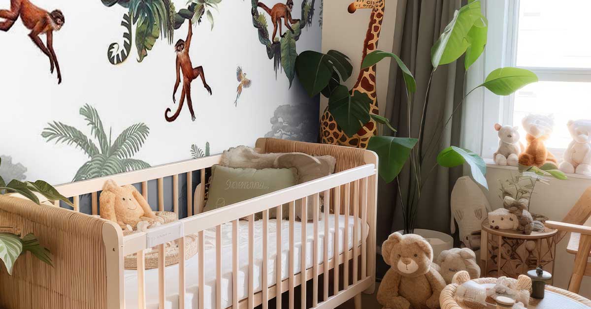 Carta da parati con scimmie