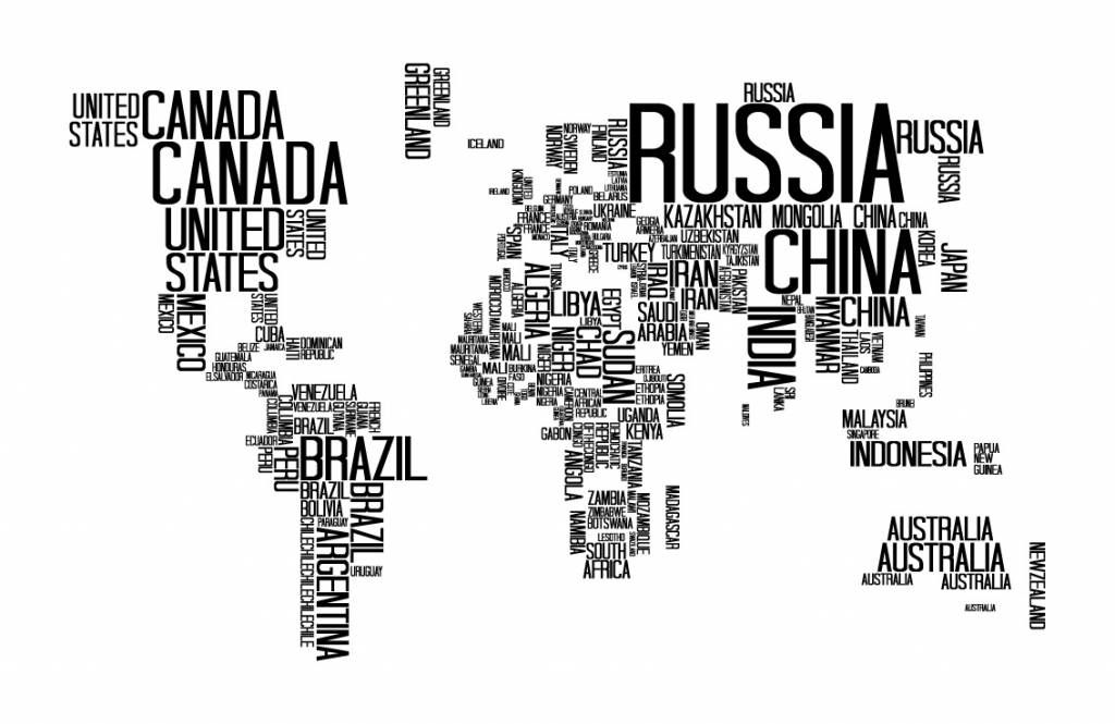 Mappa tipografica del mondo