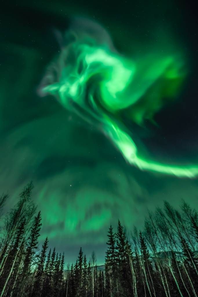 Aurora boreale a spirale