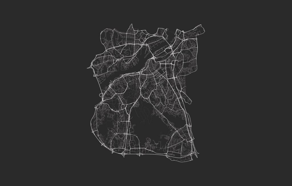 Mappa di Göteborg, nero