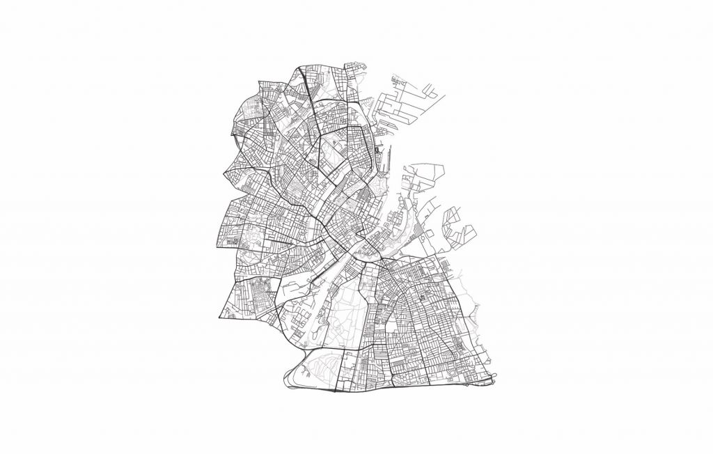 Mappa di Copenaghen, bianco 