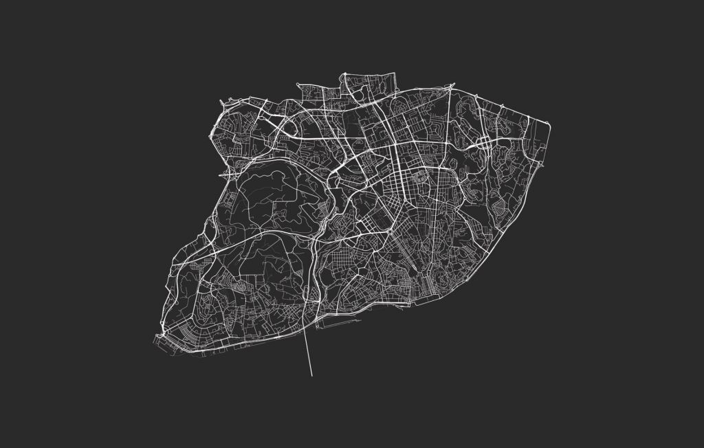 Mappa di Lisbona, nero