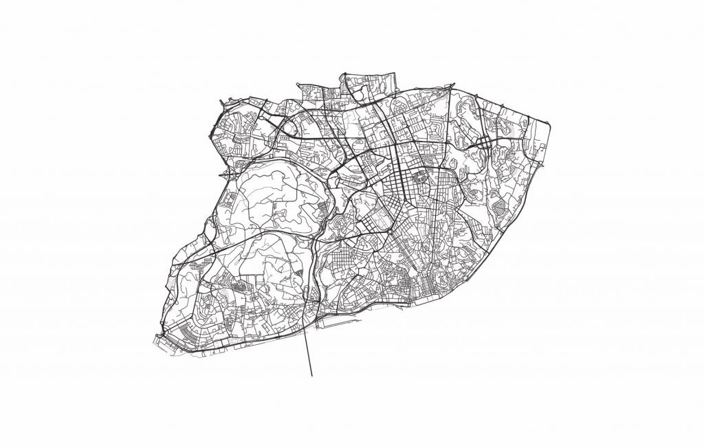Mappa di Lisbona, bianco 