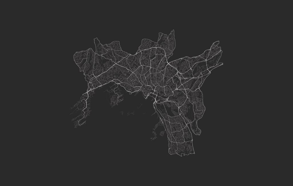 Mappa di Oslo, nero