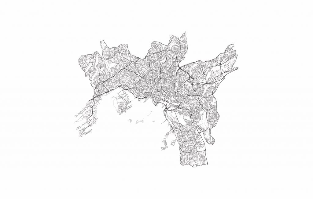 Mappa di Oslo, bianco 