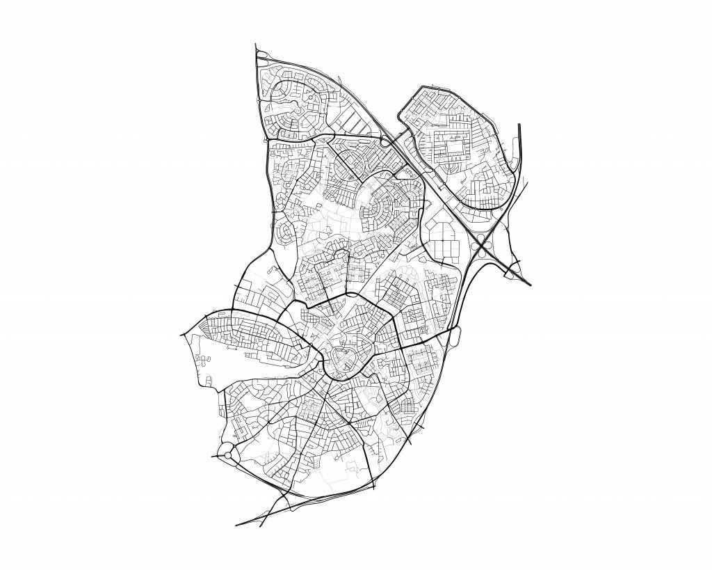 Mappa di Amersfoort, bianco