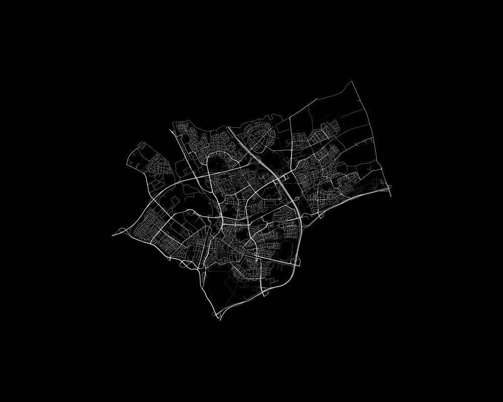 Mappa di Den Bosch, nero