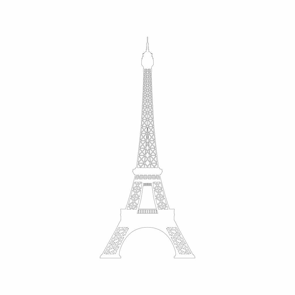 Ritratto della Torre Eiffel, bianco