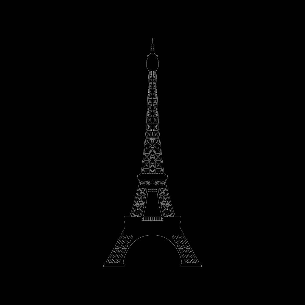 Ritratto della Torre Eiffel, nero