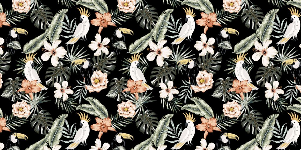 Tucano tropicale e pappagallo