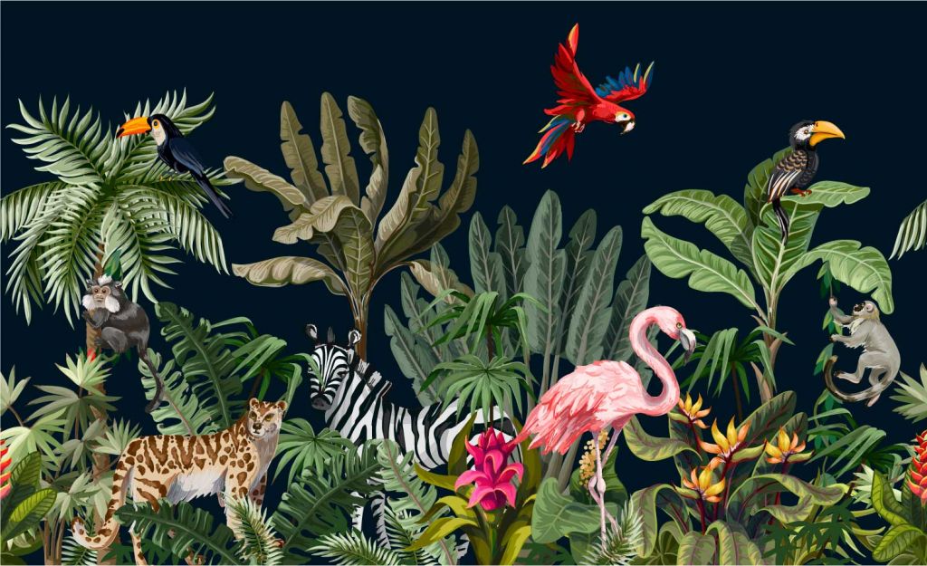 Animali della giungla colorati