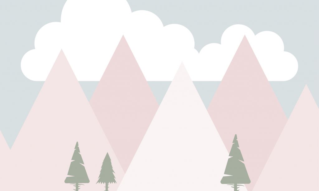Montagne rosa con pini