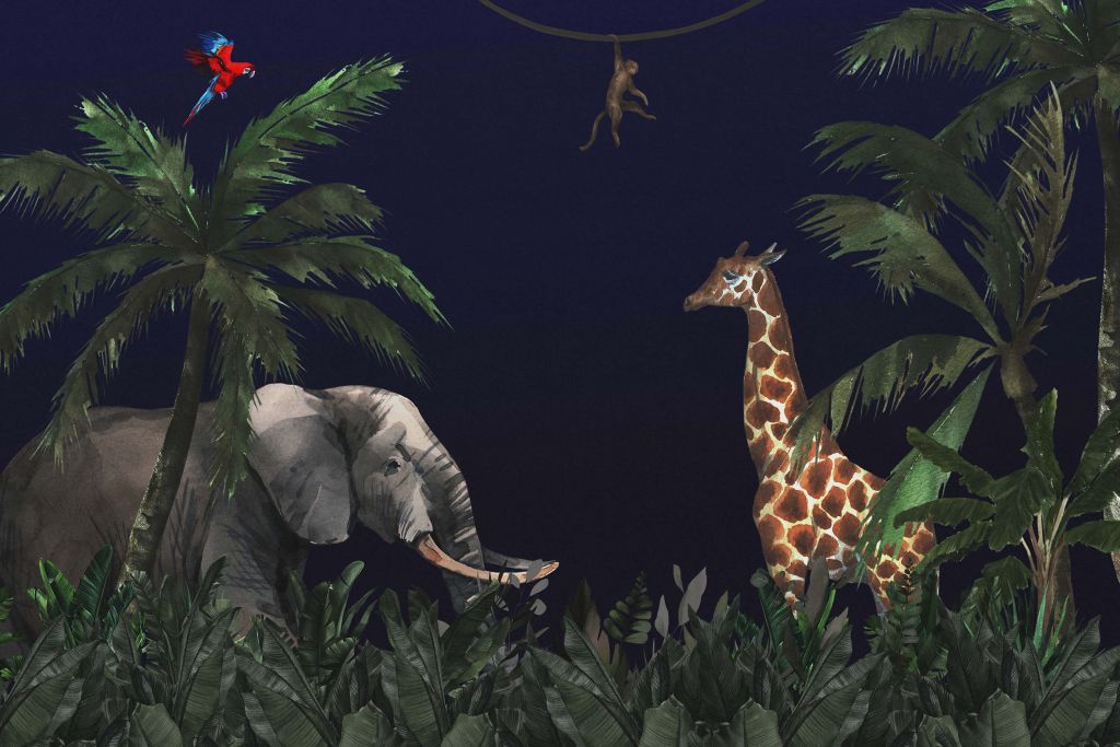 Jungle dieren bij nacht
