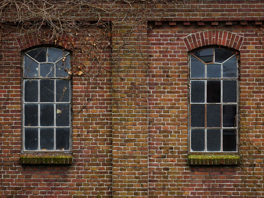 Finestre in un vecchio edificio industriale
