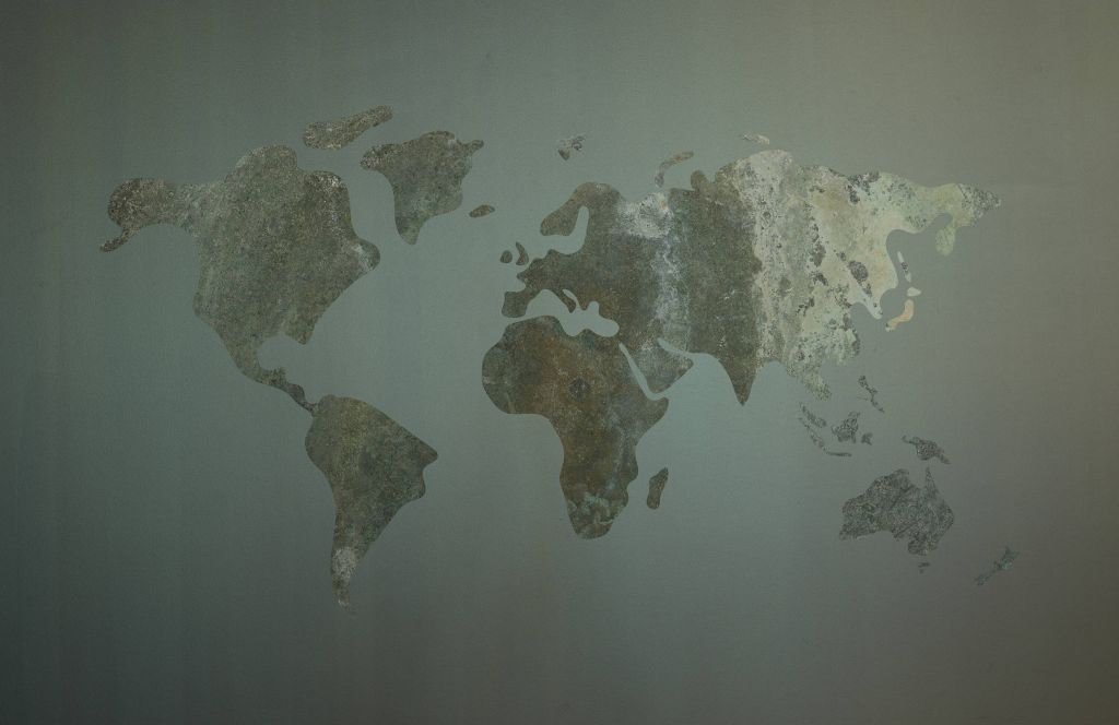 Mappa del mondo verde con struttura