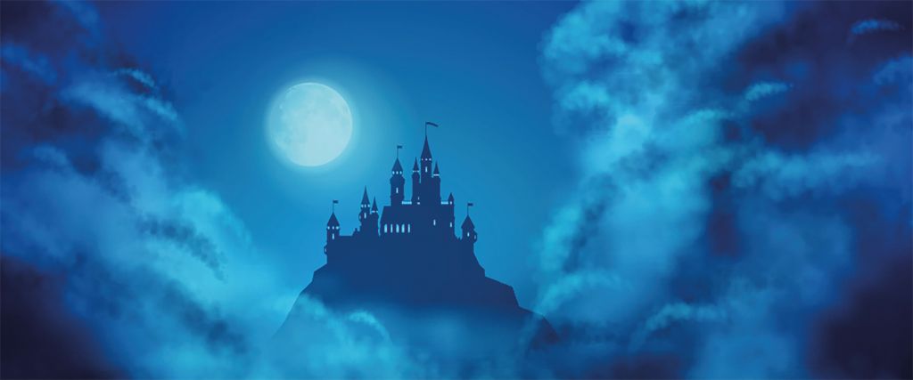 Castello con la luce della luna
