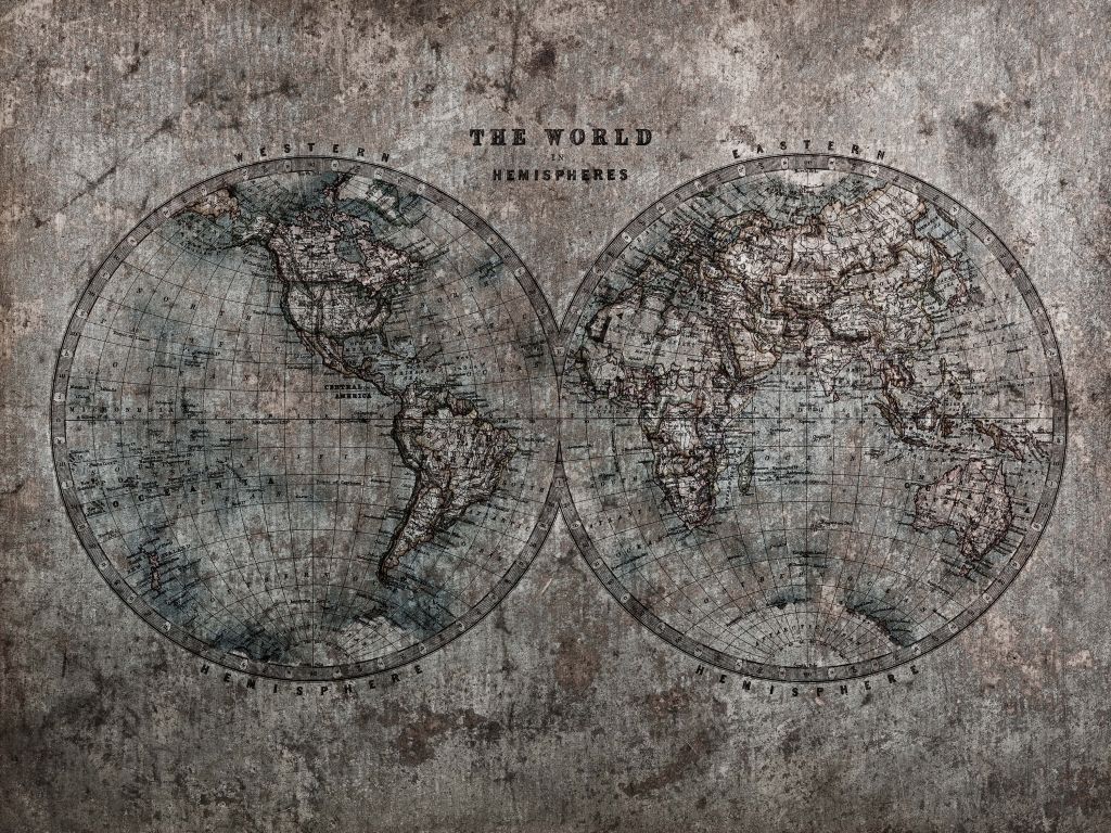Mappa del mondo con sfumature di grigio