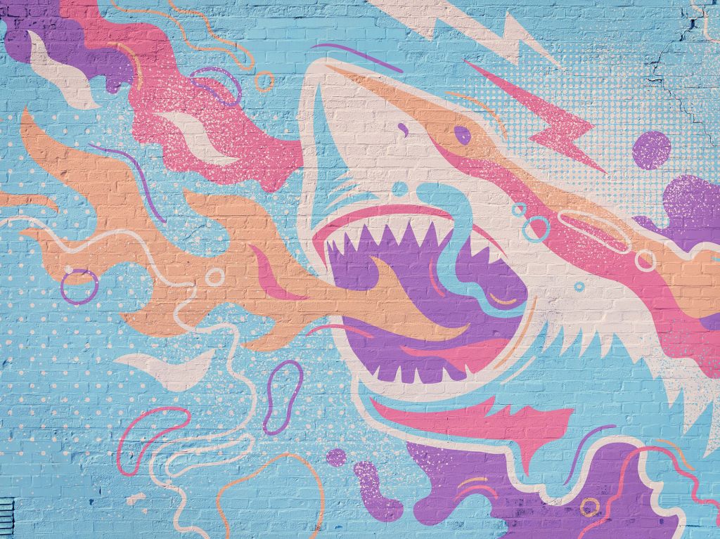 Graffiti con squalo
