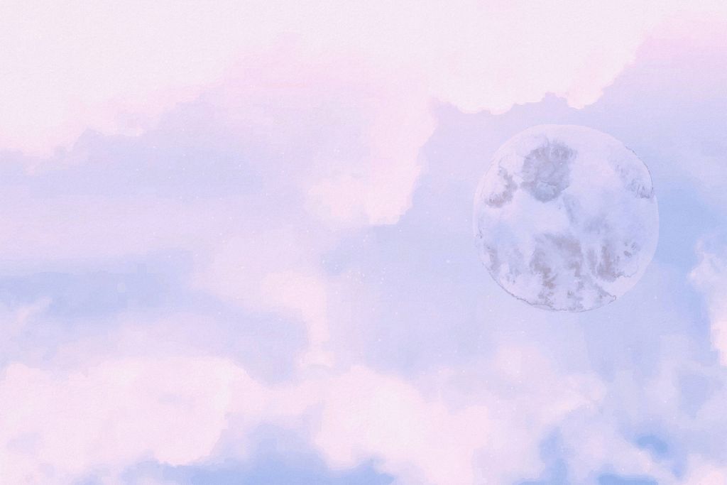 Luna e nuvole in rosa