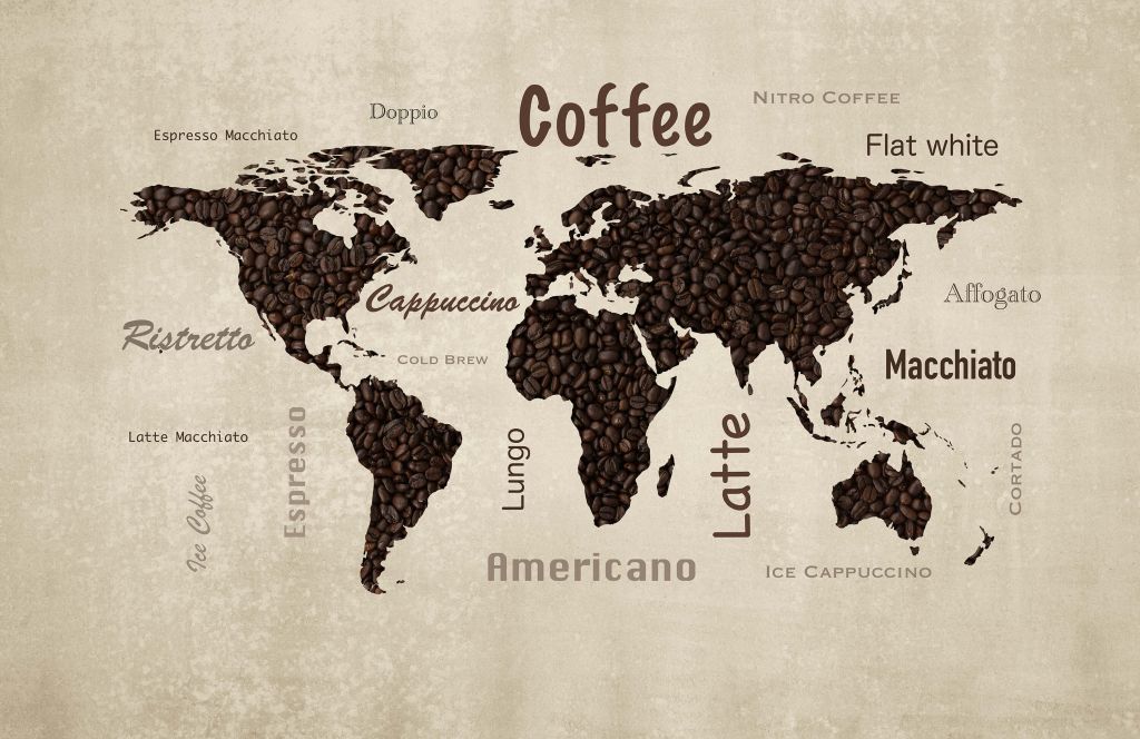 Mappa del mondo del caffè