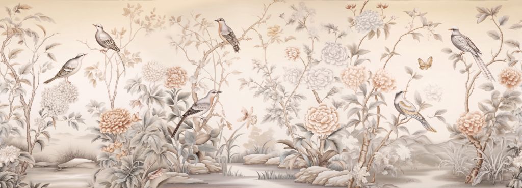 Paesaggio floreale disegnato