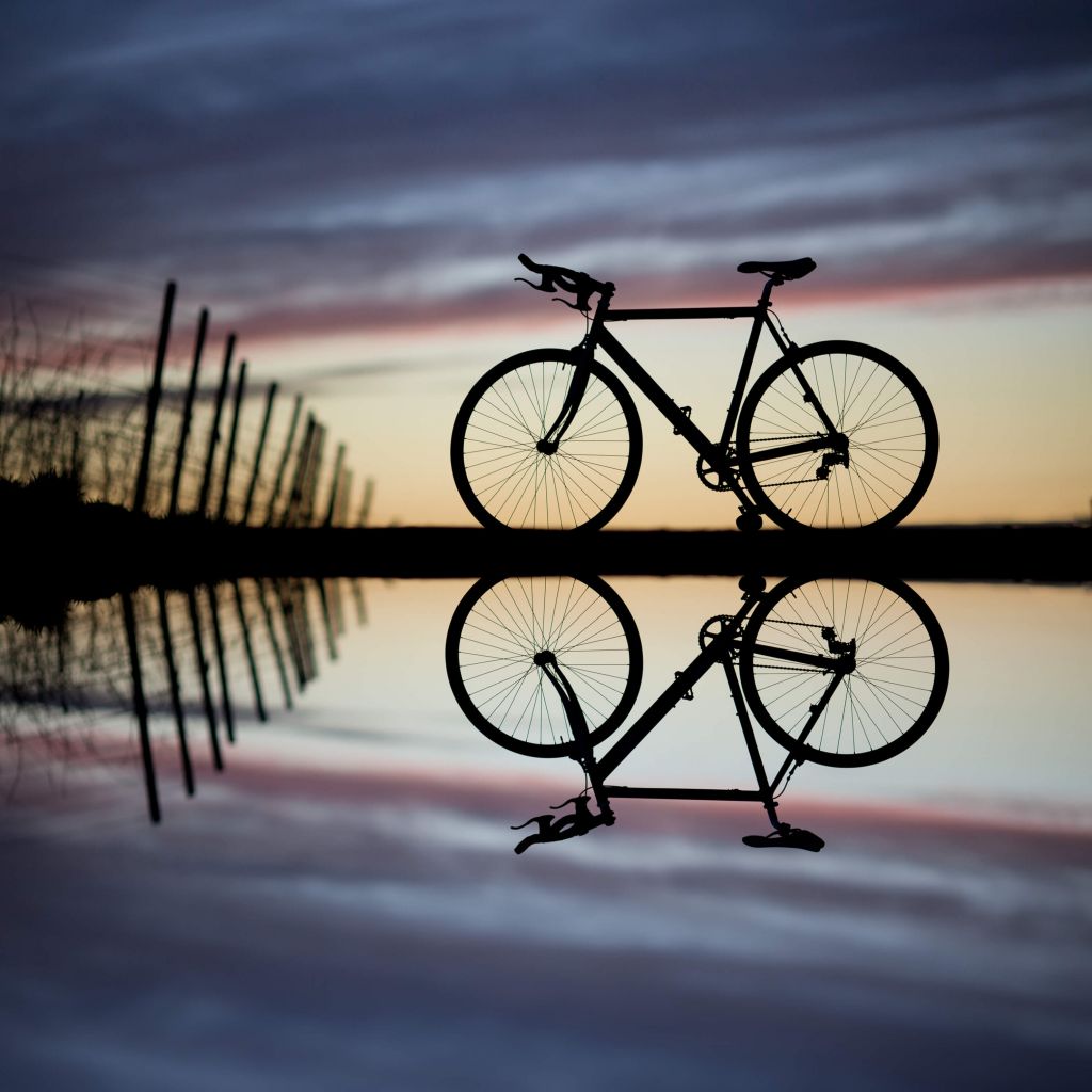 Bicicletta da corsa al tramonto