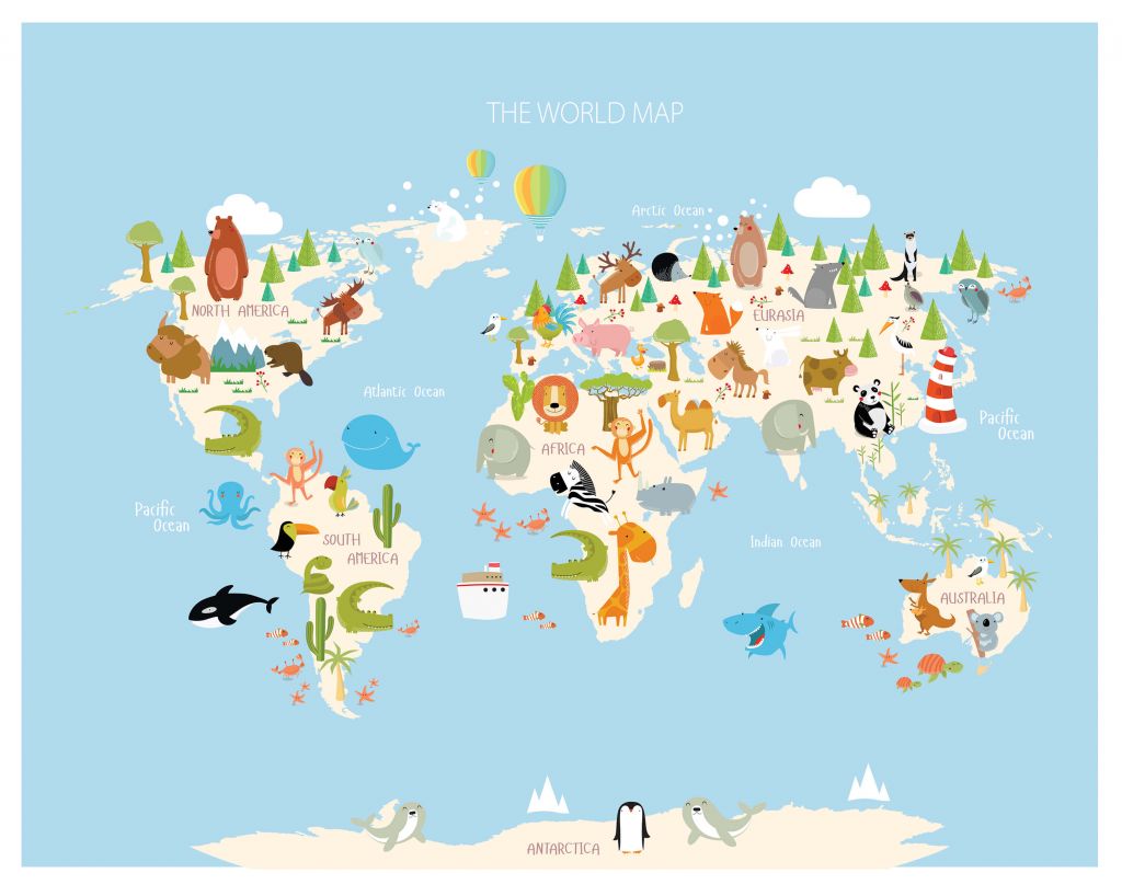 Mappa del mondo animali