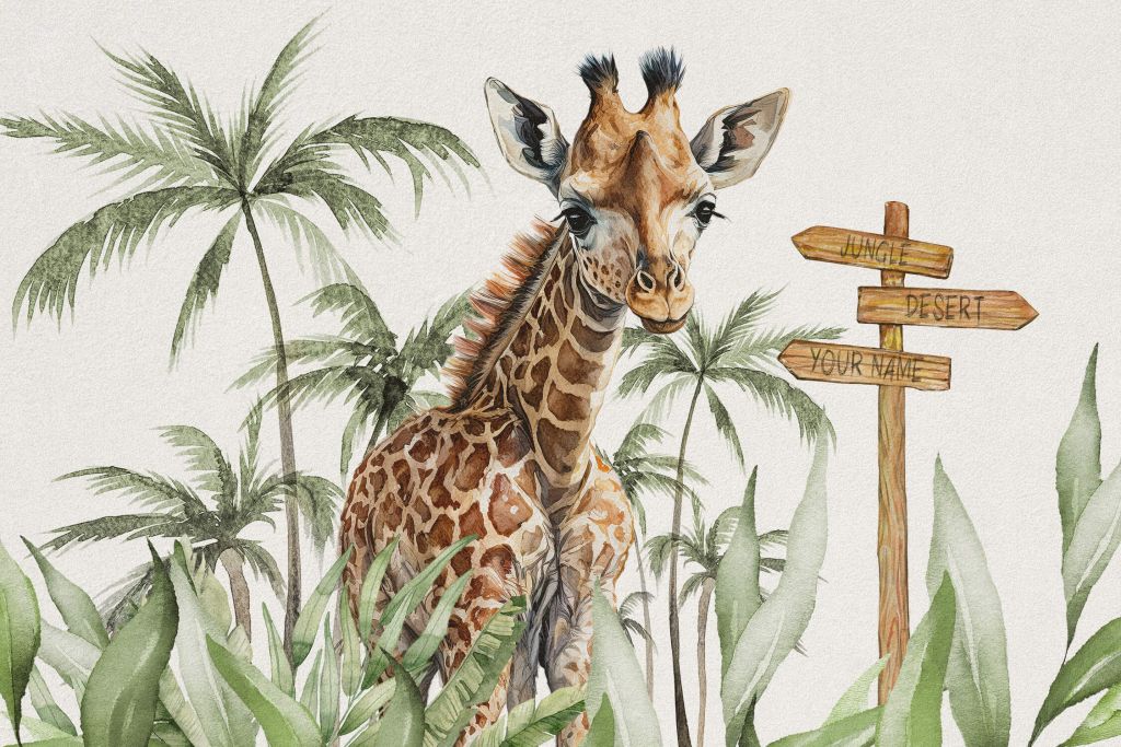 Baby giraffa nella giungla