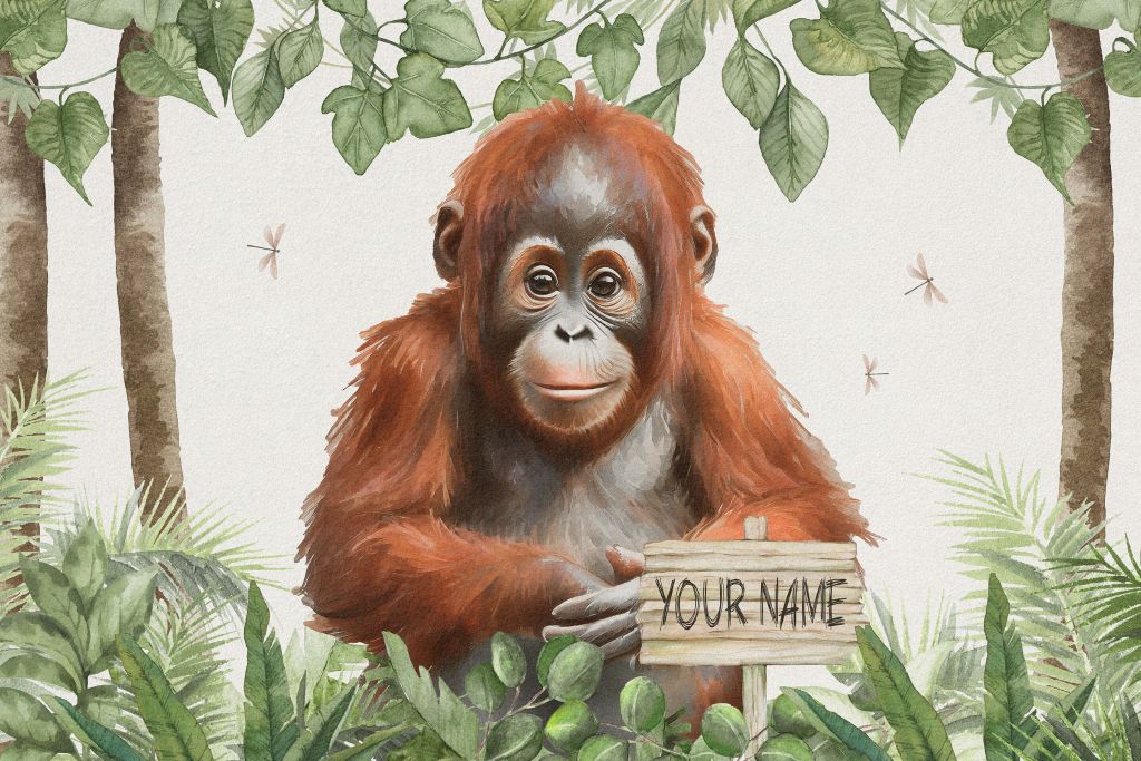 Giovane orango nella giungla