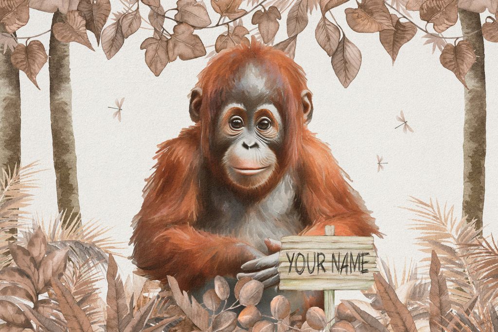 Giovane orango nella giungla color tortora