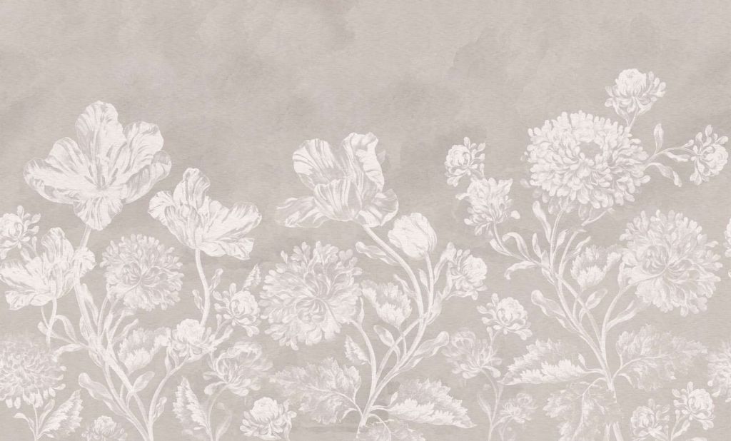 Paesaggio floreale barocco - grigio