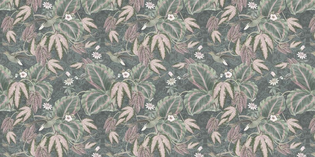 Uccelli tropicali del paradiso - verde vintage