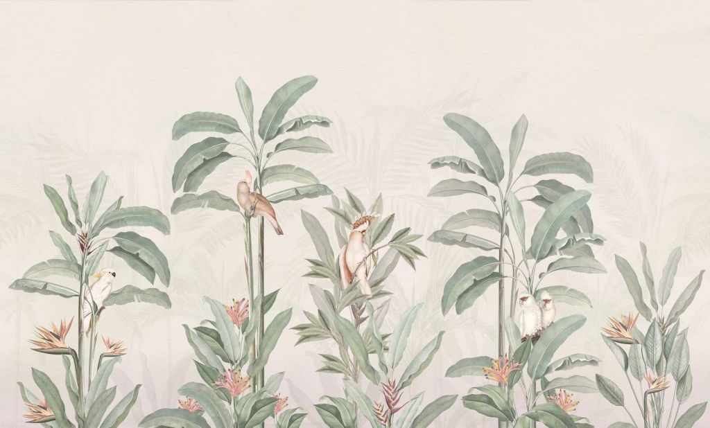 Paesaggio vintage della giungla - pastello