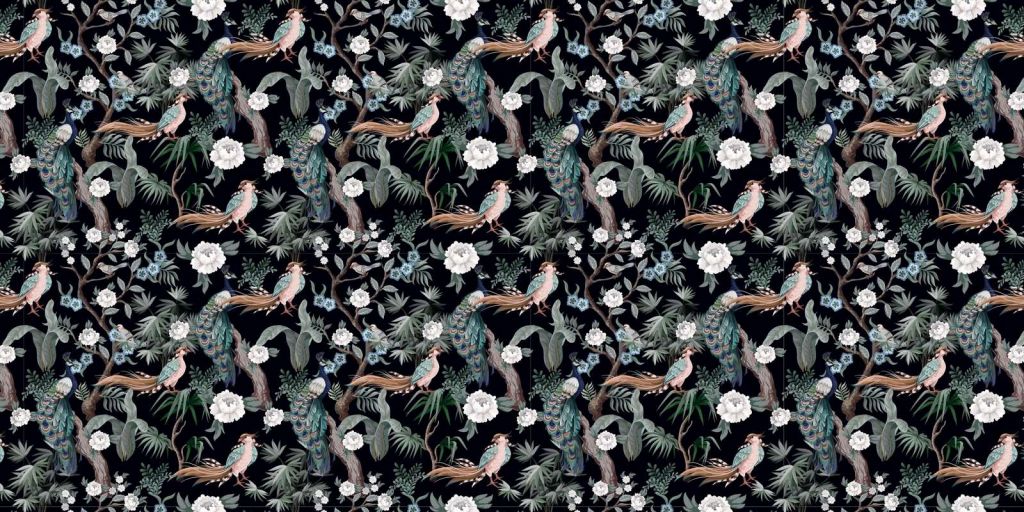 Peacock Splendor in Night Bloom