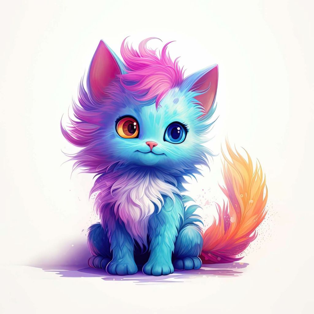 Piccolo gatto arcobaleno