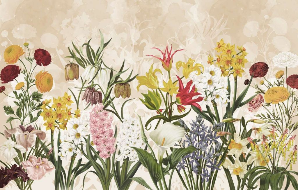 Fiori di Primavera - Beige Miele Caldo