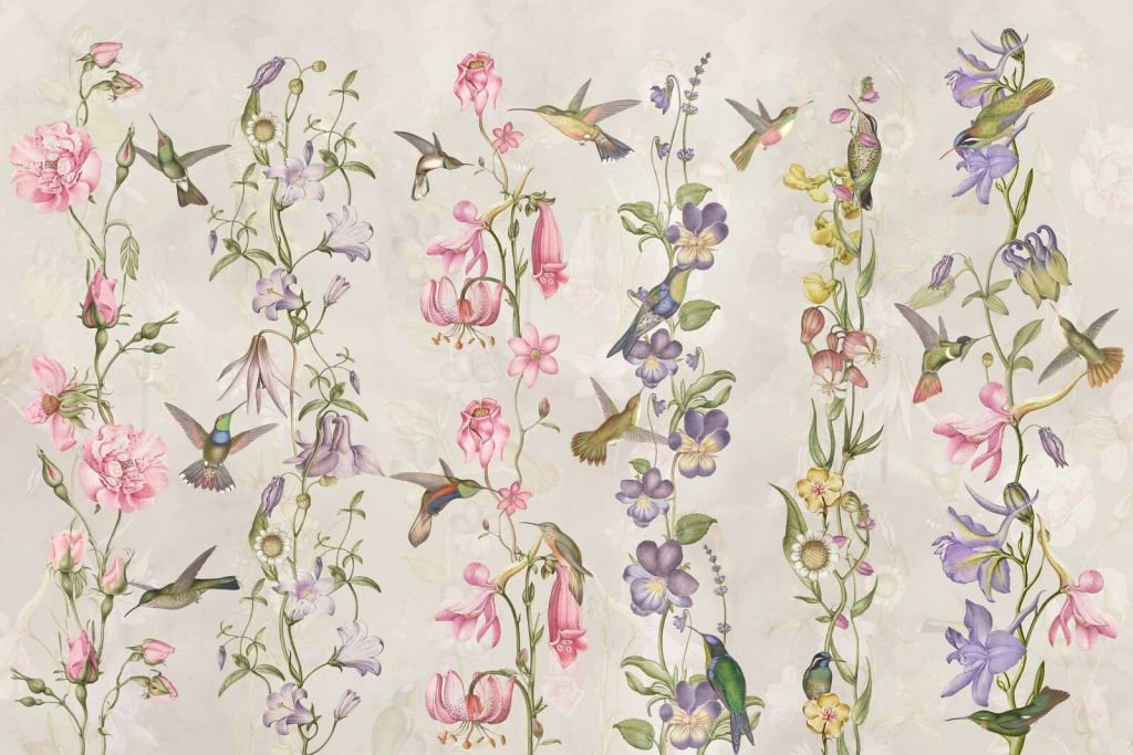 Fiori di prato e giardino taupe