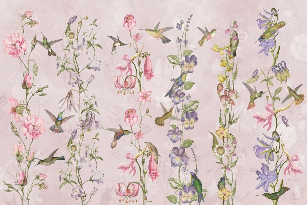 Fiori di prato e giardino rosa