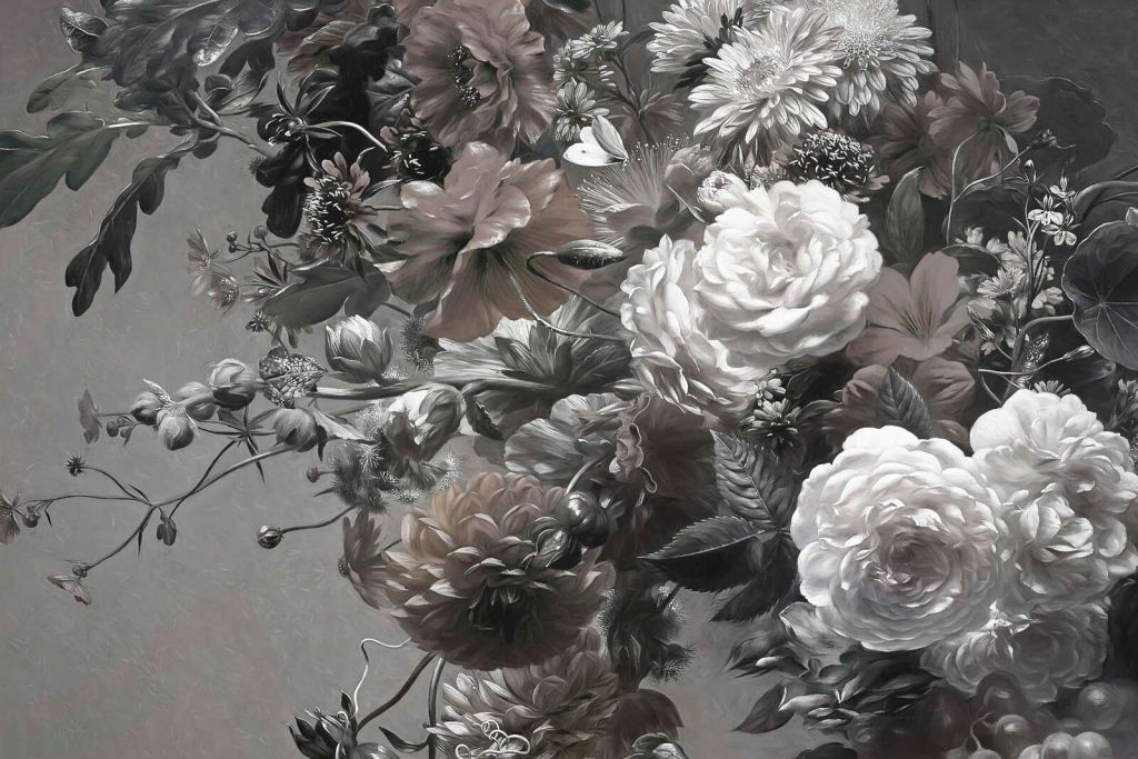 Grande bouquet con papaveri seppia