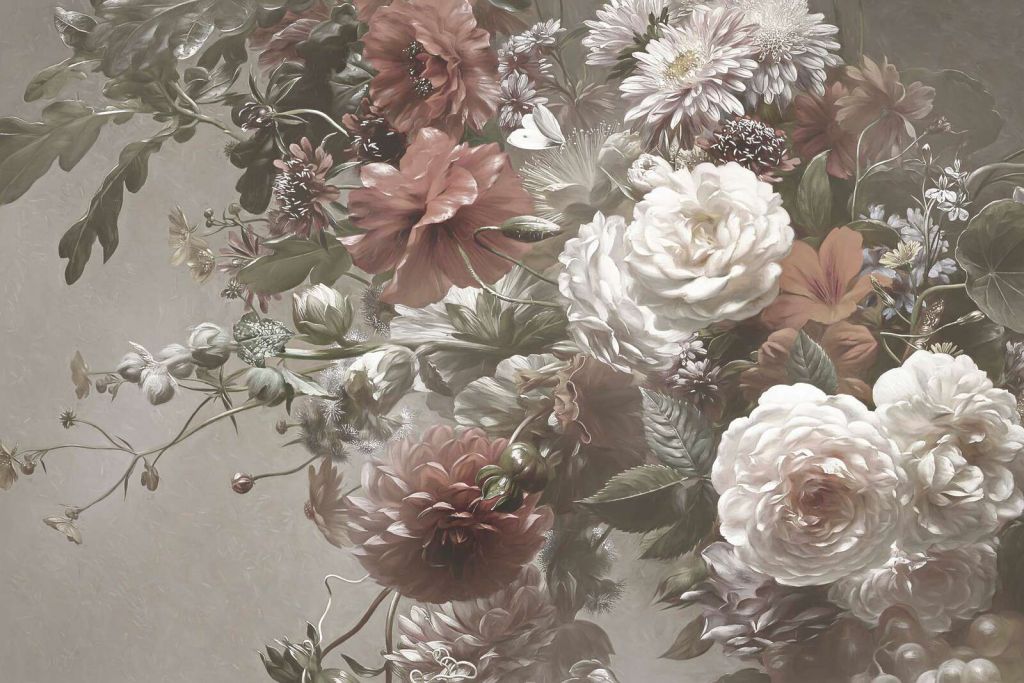 Grande bouquet con papaveri crema