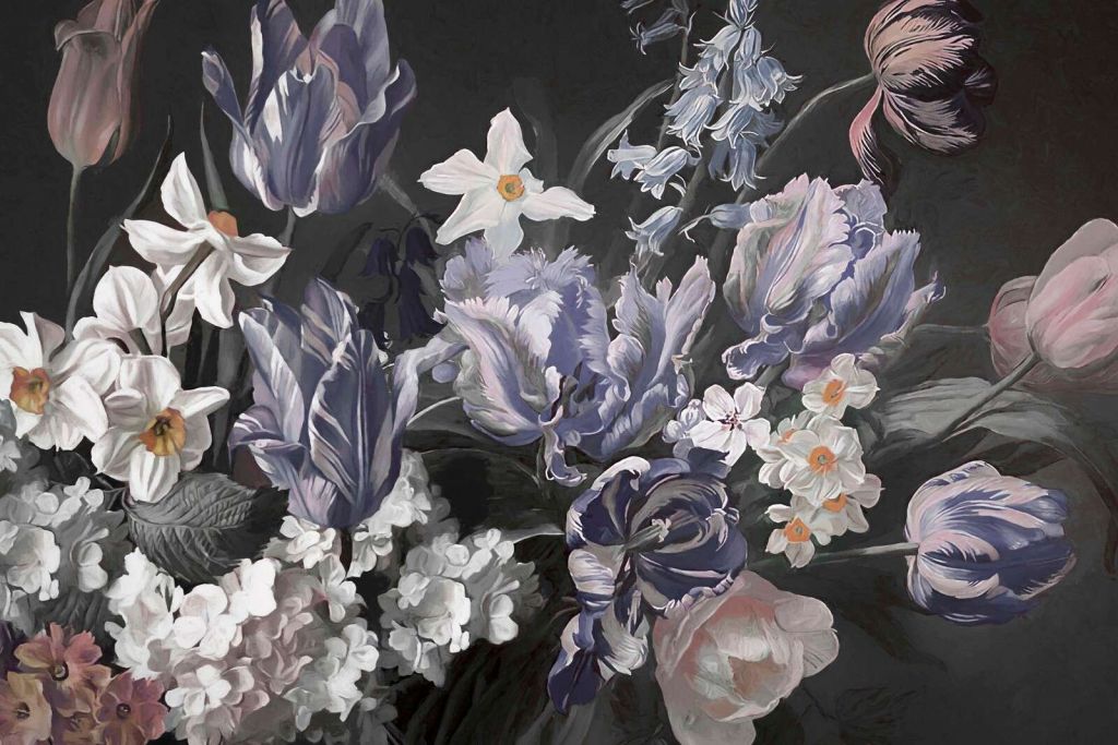 Bouquet con peonie multicolore