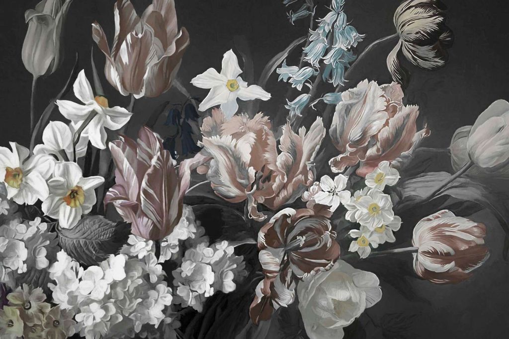 Bouquet con peonie arancioni