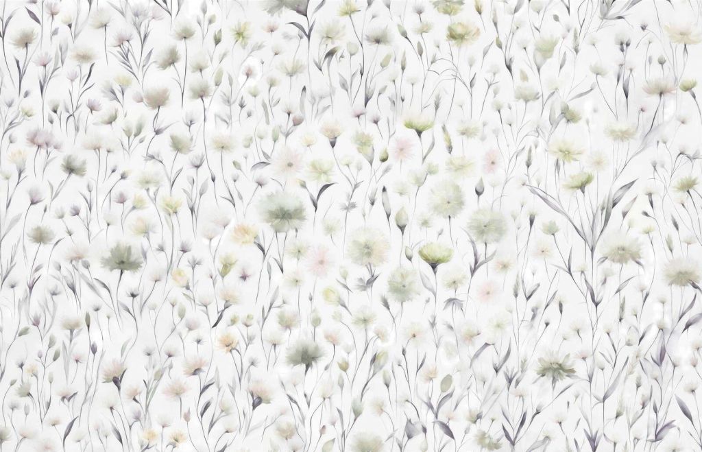 Fiori di mais e erbe di campo verdi